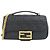 Borsa a spalla midi Fendi Baguette Chain Nero
