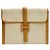 Hermès Pochette Jige GM in Pelle Gold e Canvas, 1979 Marrone Beige