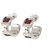 Hermès Orecchini Hermes Olympe PM Stud Earrings Argento Rosso - vista 2