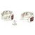 Hermès Orecchini Hermes Olympe PM Stud Earrings Argento Rosso - vista 3
