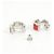 Hermès Brincos Hermes Olympe PM 500468FK Prata Vermelho - vista 3