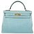 Hermès Borsa Kelly 32 Hermes Blue Saint-Cyr in Alligator Mississippi con Hardware Oro Blu chiaro