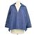 Top Valentino in denim blu, scollo a V e maniche tre quarti