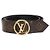 Cinturón reversible LV Circle de piel y lona Monogram Louis Vuitton Castaño Negro