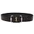 Autre Marque Cinturón Saint Laurent de piel con relieve de cocodrilo marrón choco y hebilla cuadrada con logo Negro