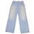 Pantalones Chanel Coco Beach Sailor de denim lavado azul claro, pierna recta