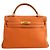 Borsa a mano Hermès Kelly 32 in pelle arancione