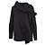 Autre Marque Camicia asimmetrica Diliborio in cotone nero oversize - vista 3