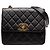 Borsa a tracolla Chanel XL CC trapuntata in pelle d'agnello nera, quadrata con patta singola Nero