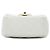 Bolsa Tiracolo Chanel Mini Square Classic em pele de cordeiro branca com aba simples Branco - vista 3