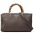 Bamboo Bolsa Gucci Medium Shopper Satchel em couro de bezerro marrom com bambu