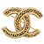 Broche de filigrana Chanel CC chapado en oro Dorado