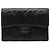 Cartera Small Flap Chanel de piel de cordero acolchada perforada negra Negro