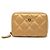 Portamonete Zippy Chanel CC in pelle di agnello matelassé dorata D'oro