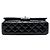 Bolso de hombro Chanel Medium Classic Double Flap de charol negro - vista 3