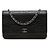 Borsa a Tracolla Chanel CC Embossed Lambskin Camellia Wallet On Chain Nera Nero