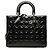 Autre Marque Borsa Lady Dior Large in pelle verniciata Cannage Nera Nero