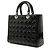 Autre Marque Borsa Lady Dior Large in pelle verniciata Cannage Nera Nero - vista 2