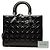 Autre Marque Borsa Lady Dior Large in pelle verniciata Cannage Nera Nero - vista 7