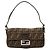 Fendi Zucca Canvas Baguette Schultertasche Braun