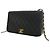 Schwarze Chanel CC gesteppte Lammleder Umhängetasche mit Drehverschluss, Full Single Flap - Ansicht 13