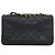 Schwarze Chanel CC gesteppte Lammleder Umhängetasche mit Drehverschluss, Full Single Flap - Ansicht 2