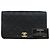 Schwarze Chanel CC gesteppte Lammleder Umhängetasche mit Drehverschluss, Full Single Flap - Ansicht 6