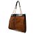 Borsa Tote Gucci Rajah Grande in Suede Marrone con Web - vista 2