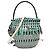 LOEWE Bicolor Leder Bucket Bag mit Fransen in Grün