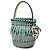 LOEWE Bicolor Leder Bucket Bag mit Fransen in Grün - Ansicht 2