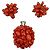 Autre Marque Set Gioielli in Corallo Rosso e Argento S925