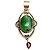 Autre Marque Ciondolo in Argento Sterling con Smeraldo e Granato Rosso Verde