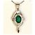 Autre Marque Ciondolo in Argento Sterling con Smeraldo e Granato Rosso Verde - vista 3