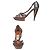 Sandali Lanvin in pelle blu con tacco scultoreo Marrone