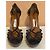 Sandali Lanvin in pelle blu con tacco scultoreo Marrone - vista 2