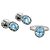 Autre Marque Set gioielli in argento S925 topazio Swiss Blue e zaffiri bianchi Bianco