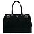 Borsa Tote Prada in nylon Tessuto Pocono e pelle con logo triangolare Nero