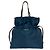 Borsa Tote in nylon Tessuto Pocono e pelle con coulisse e logo Prada Marrone Blu