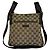 Mini borsa a tracolla Gucci in tela e pelle marrone