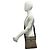 Mini borsa a tracolla Gucci in tela e pelle marrone - vista 2