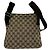 Mini borsa a tracolla Gucci in tela e pelle marrone - vista 3