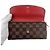 Louis Vuitton Portafoglio lungo Emilie in tela Damier Ebene marrone e rosso - vista 5