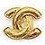 Timeless Chanel Spilla Vintage in metallo dorato logo CC Matelassé D'oro