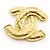 Timeless Chanel Spilla Vintage in metallo dorato logo CC Matelassé D'oro - vista 2