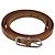 Hermès Bracciale Hermes Hapi Triple Tour in pelle Tan M Brown/Silver Leather Beige