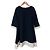 Autre Marque Grace Class Wool Bicolor Dress Blue Navy blue