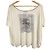 Top svasato in cotone con stampa logo Burberry Blue Label Beige