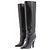 Autre Marque Botas altas em couro preto