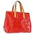 LOUIS VUITTON Monogram Vernis Reade PM Hand Bag Red Rouge M91088 LV