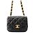 Bolso de hombro Chanel Mini Matelassé de piel de cordero Negro